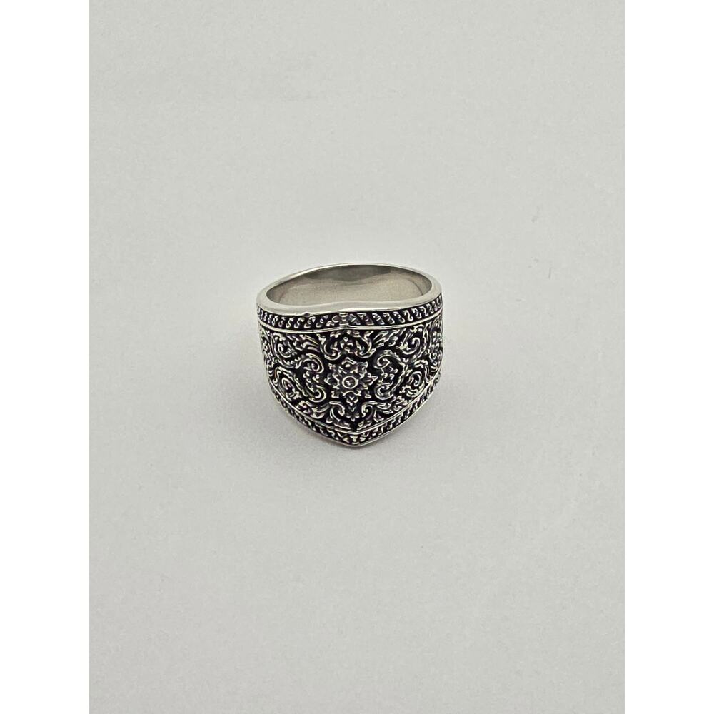 Sterling Silver 925 Ornate Scroll Ring Size 11